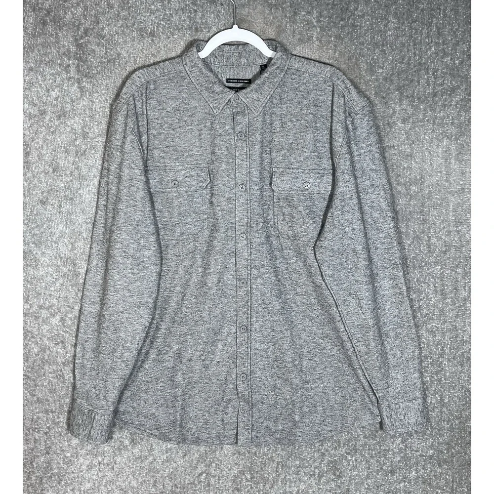 Kenneth Cole Mobility Super Soft Knit Button Up Shirt Mens Sz XL Techni-Cole New